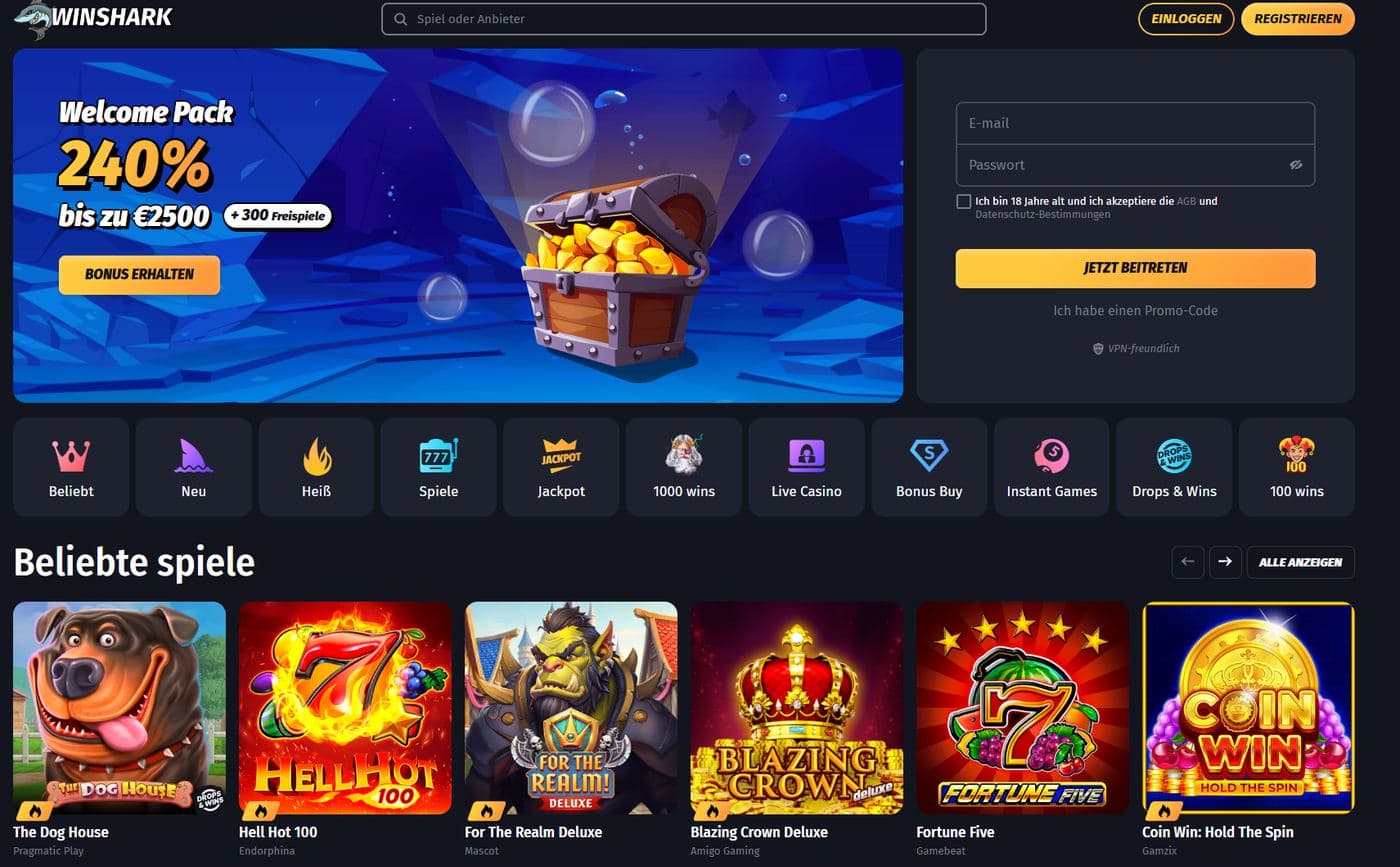 Winshark Casino ohne OASIS